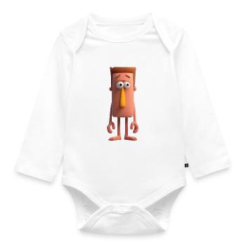 Husband - Organic Longsleeve Baby Bodysuit - white - Front