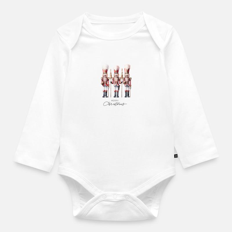 Nussknacker Rote Edition - Baby Bio-Langarm-Body - Weiß