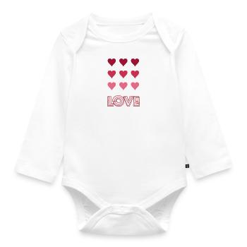Liebe - Baby Bio-Langarm-Body - Weiß - Vorne