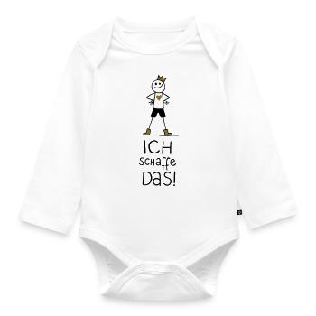 Ich schaffe das! (Junge) - Baby Bio-Langarm-Body - Weiß - Vorne