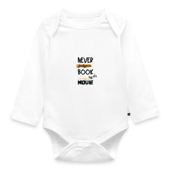 Bookworm - Organic Longsleeve Baby Bodysuit - white - Front