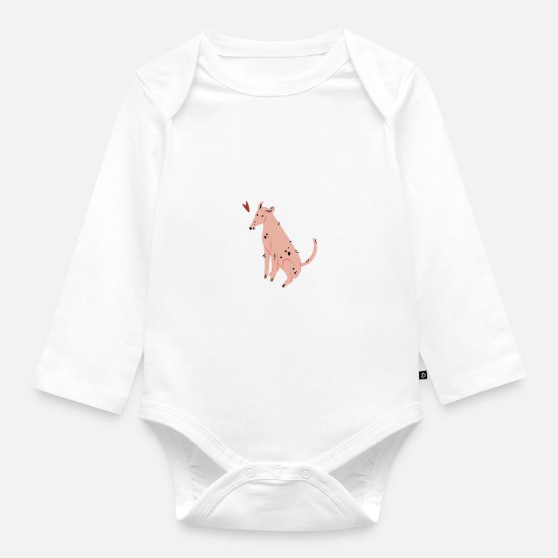 Hund - Baby Bio-Langarm-Body - Weiß