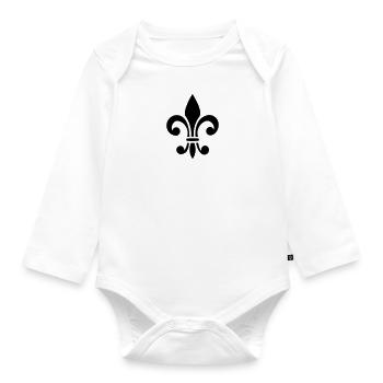 Fleur de lys, Frankreich, Lilie, 23 Farben wählbar - Baby Bio-Langarm-Body - Weiß - Vorne