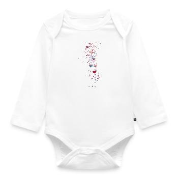 hearts,heart illustration,colorful,confetti - Organic Longsleeve Baby Bodysuit - white - Front