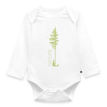Baum mit Text. - Baby Bio-Langarm-Body - Weiß - Vorne