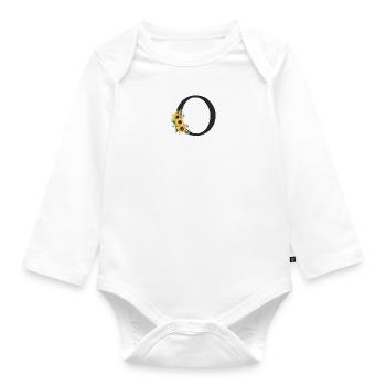 O Monogram Sunflowers - Organic Longsleeve Baby Bodysuit - white - Front