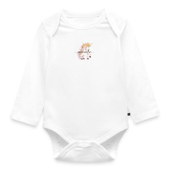 Alexandra! Design fleur de licorne, personnalisable - Body Bébé bio manches longues - blanc - Devant