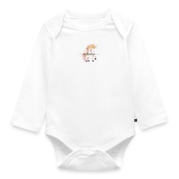 Corinna! Design fleur de licorne, personnalisable - Body Bébé bio manches longues - blanc - Devant