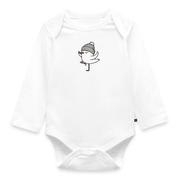Mer du Nord Bande Dessinée Mouette Yoga Bonnet Résilience Om - Body Bébé bio manches longues - blanc - Devant