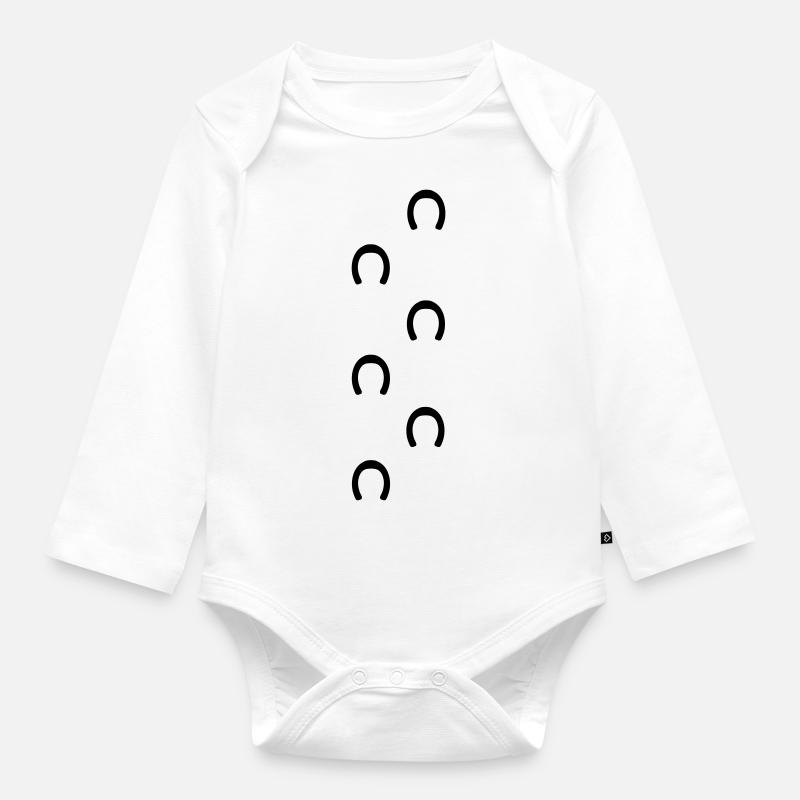 cheval - Body Bébé bio manches longues - blanc