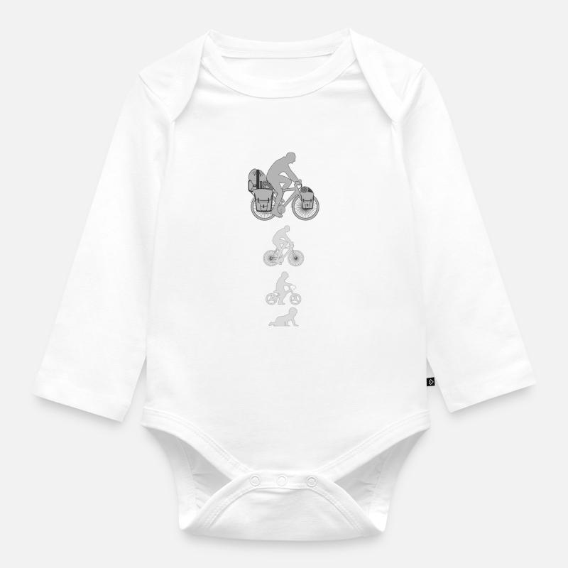 Evolution wheel white - Organic Longsleeve Baby Bodysuit - white
