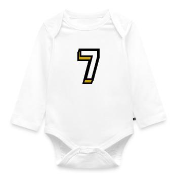 7. GEBURTSTAG. ALLES GUTE ZUM GEBURTSTAG! - Baby Bio-Langarm-Body - Weiß - Vorne