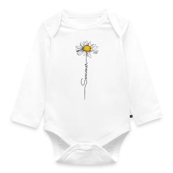 Sommer Margerite - Baby Bio-Langarm-Body - Weiß - Vorne