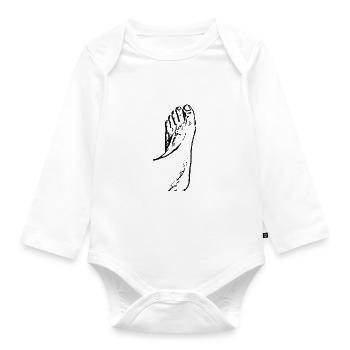 Fuß Füße Fußpflege Podologie - Baby Bio-Langarm-Body - Weiß - Vorne