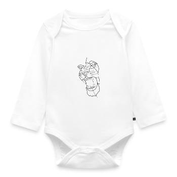 Tieger Schrei Aggresiv - Baby Bio-Langarm-Body - Weiß - Vorne