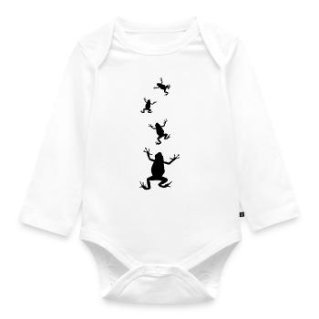 grenouille silhouette grenouilles crapaud - Body Bébé bio manches longues - blanc - Devant