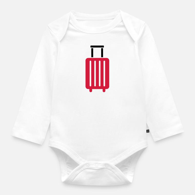 Koffer - Baby Bio-Langarm-Body - Weiß