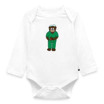 Doctor Bear from "Kojo in Hand Surgery" - Organic Longsleeve Baby Bodysuit - white - Front