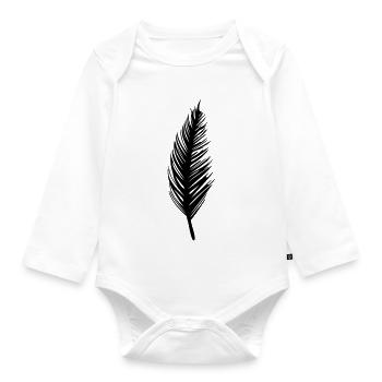 Feder - Baby Bio-Langarm-Body - Weiß - Vorne