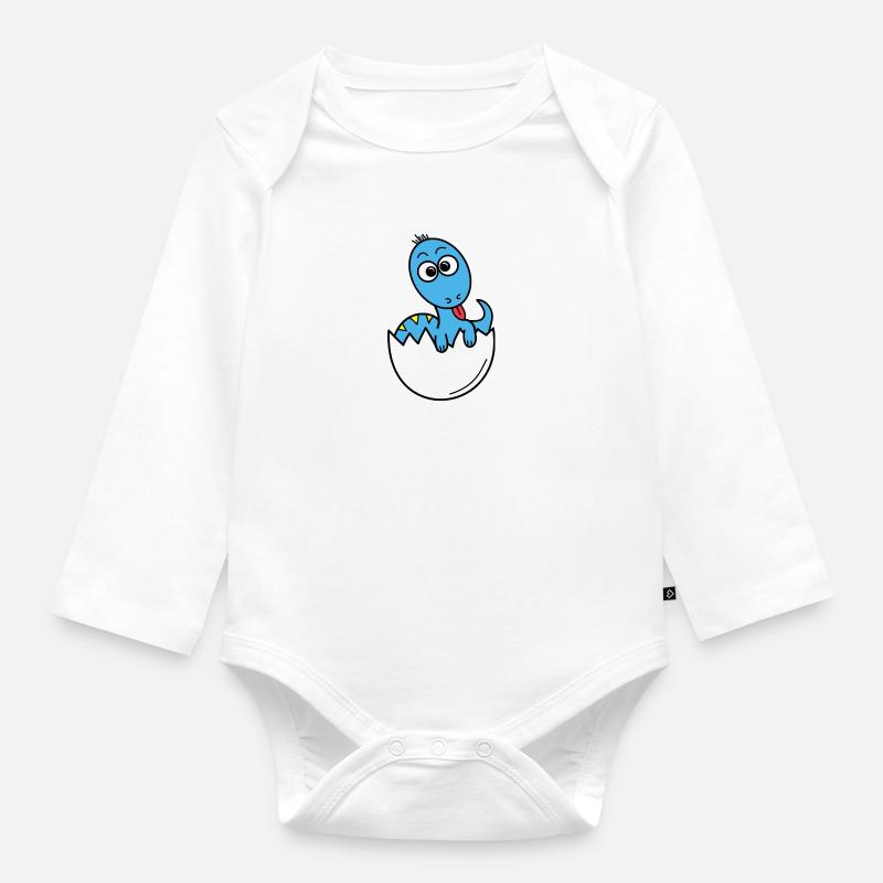 Dino Bébé - Body Bébé bio manches longues - blanc