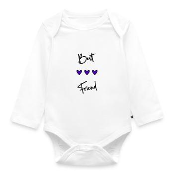BESTER FREUND. FREUND. FREUND. FREUND. FREUNDIN. DU BIST - Baby Bio-Langarm-Body - Weiß - Vorne