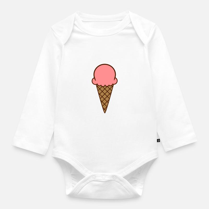 Eis - Baby Bio-Langarm-Body - Weiß