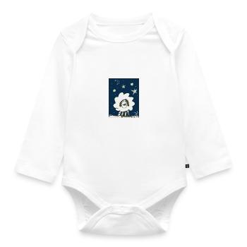 Gute Nacht Schaf - Baby Bio-Langarm-Body - Weiß - Vorne
