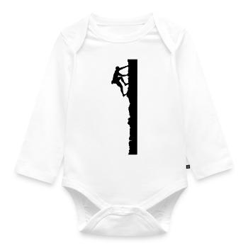 vertical - Organic Longsleeve Baby Bodysuit - white - Front