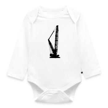 Crawler Crane Crane Crawler Crane - Organic Longsleeve Baby Bodysuit - white - Front