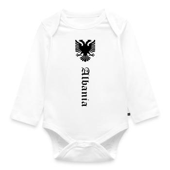 Albania - Baby Bio-Langarm-Body - Weiß - Vorne