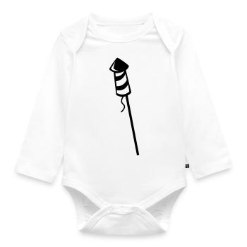 Fireworks firework rocket Feux d'artifice - Organic Longsleeve Baby Bodysuit - white - Front