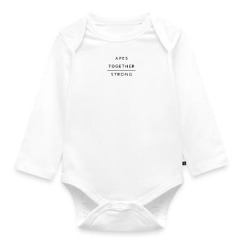 Apes together strong - Organic Longsleeve Baby Bodysuit - white - Front