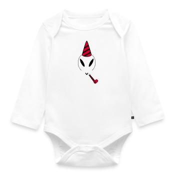Partykuroeil - Organic Longsleeve Baby Bodysuit - white - Front