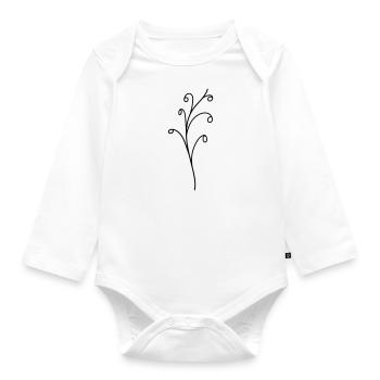 flower - Organic Longsleeve Baby Bodysuit - white - Front
