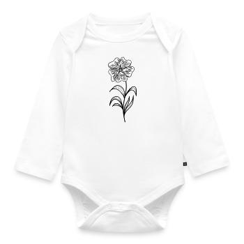 flower - Organic Longsleeve Baby Bodysuit - white - Front