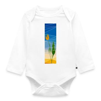 Königstag Tulpe mit Sonnenuntergang - Baby Bio-Langarm-Body - Weiß - Vorne