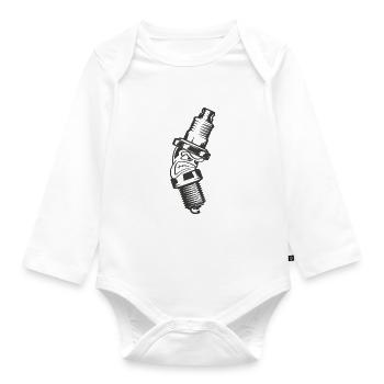 Angry Spark Garage - Spark Plug Tuning Cars Boost - Organic Longsleeve Baby Bodysuit - white - Front
