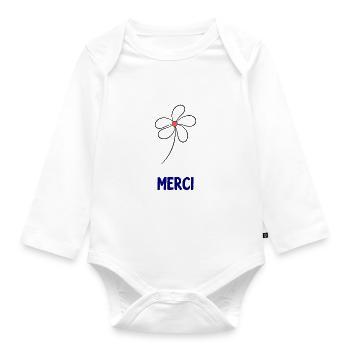 VIELEN DANK. DANKE. VIELEN DANK. JAHRESTAG. GEBURT. - Baby Bio-Langarm-Body - Weiß - Vorne