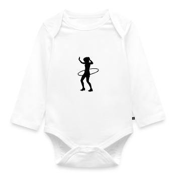sport hula hoop - Baby Bio-Langarm-Body - Weiß - Vorne