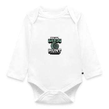 Collecting fossils - Organic Longsleeve Baby Bodysuit - white - Front