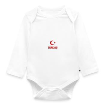 türkiye symbol türkei flagge fahne - Baby Bio-Langarm-Body - Weiß - Vorne