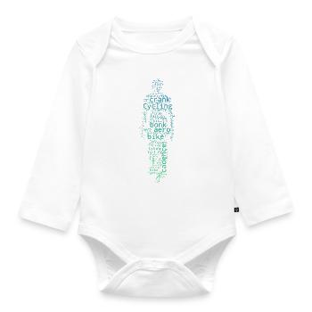 Vélo Cyclisme Vélo Cycliste VTT Cyclisme - Body Bébé bio manches longues - blanc - Devant