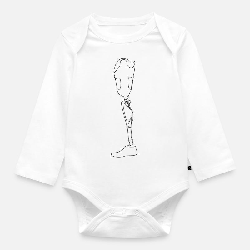 Prosthesis minimalist (gOT it!) - Organic Longsleeve Baby Bodysuit - white