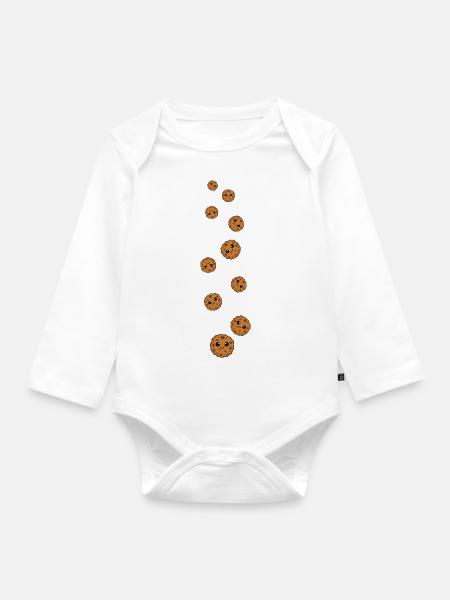 Kekse Comic - Baby Bio-Langarm-Body - Weiß