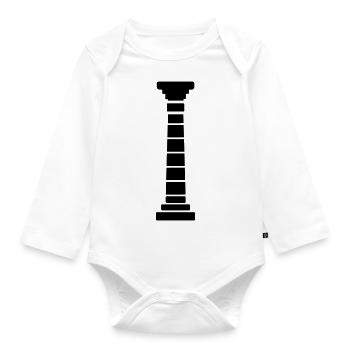 Greek Column - Organic Longsleeve Baby Bodysuit - white - Front