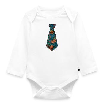 Tie - Organic Longsleeve Baby Bodysuit - white - Front