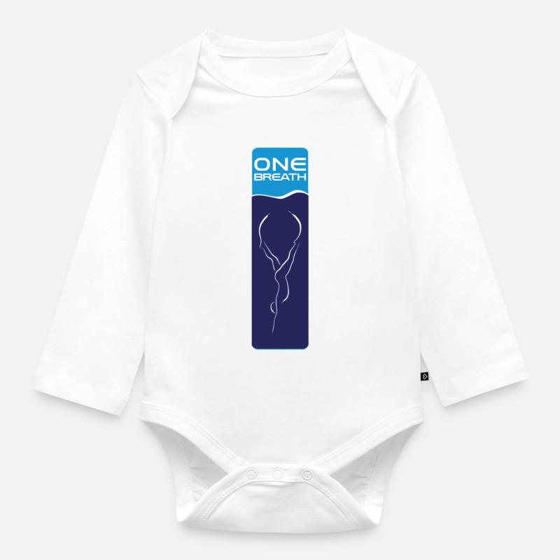 Freitauchen Emblem ONE Breath - Baby Bio-Langarm-Body - Weiß