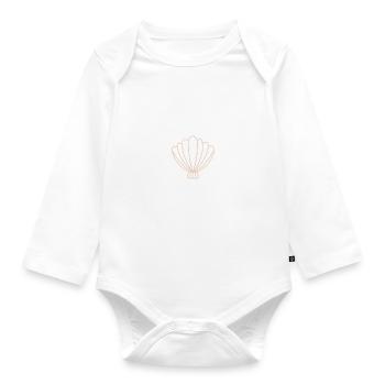 Seashell sea - Organic Longsleeve Baby Bodysuit - white - Front