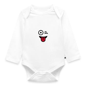 Wink, wink - Organic Longsleeve Baby Bodysuit - white - Front