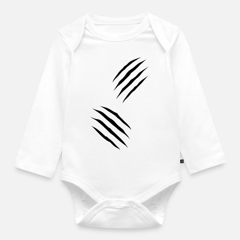Two_Claws - Baby Bio-Langarm-Body - Weiß